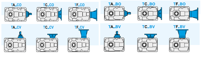 Коническо-цилиндрический мотор-редуктор серии TC, TF Т 56 В,С